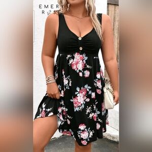 Floral Black Dress 3XL